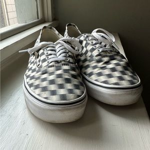 Vans checkered shoes with checkered blur